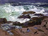 Wild Canvas Paintings - Wild Surf Ogunquit Maine